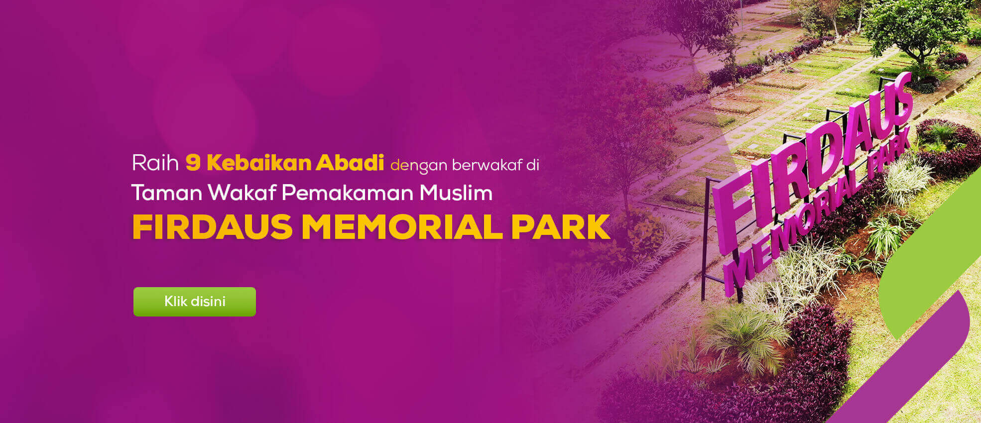 firdaus memorial park, wakaf